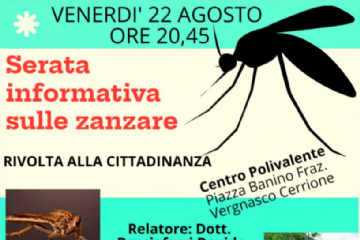Serata informativa sulle zanzare, organizzata nel Comune di Cerrione