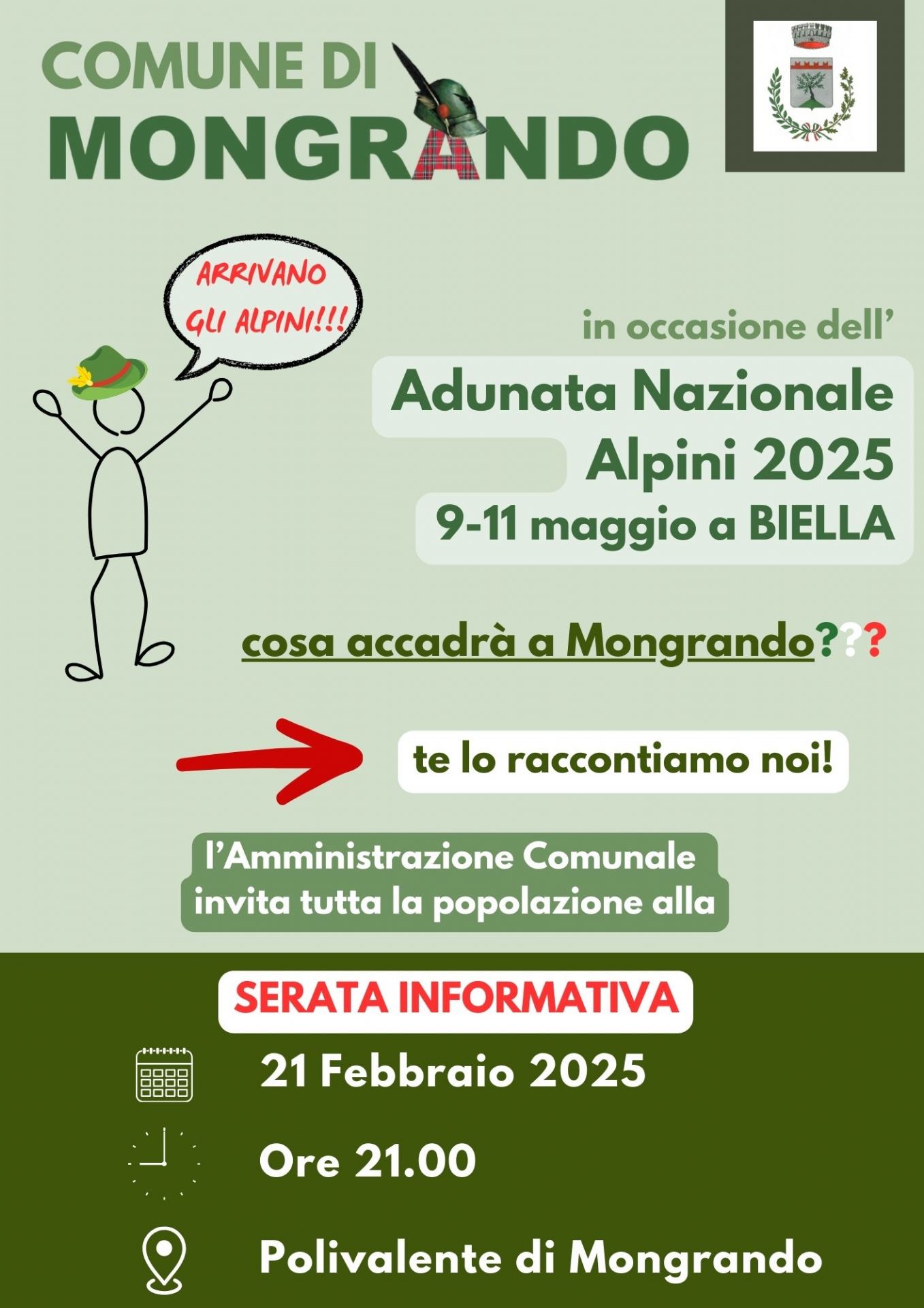 Locandina Adunata Alpini-serata informativa