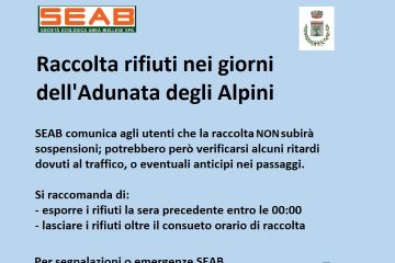 Raccolta rifiuti nei giorni dell’adunata degli Alpini