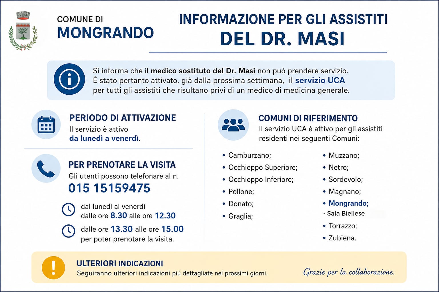 Locandina con le stesse informazioni riportate nel testo dell'articolo