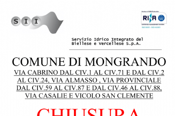 Locandina avviso chiusura acqua 11.05.2026